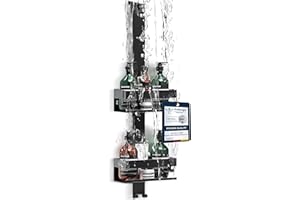 WILFORD & SONS W&S Półka prysznicowa do zawieszenia bez wiercenia – Wieszak na prysznic ze stali nierdzewnej | Regał prysznicowy odporny na rdzę | Regały łazienkowe, organizer łazienkowy, koszyk prysznicowy, czarny