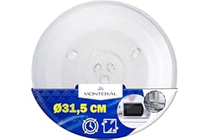 MONTERAL Plateau Micro Onde Universel Ø 31,5 cm Possède 3 Fixations Assiette Ø 315 mm avec Le Code Original 49016762 49008503 49010006 pour Candy