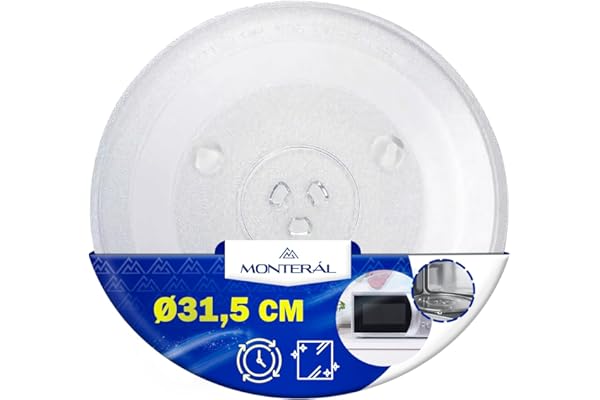 MONTERAL Plateau Micro Onde Universel Ø 31,5 cm Possède 3 Fixations Assiette Ø 315 mm avec Le Code Original 49016762 49008503 49010006 pour Candy