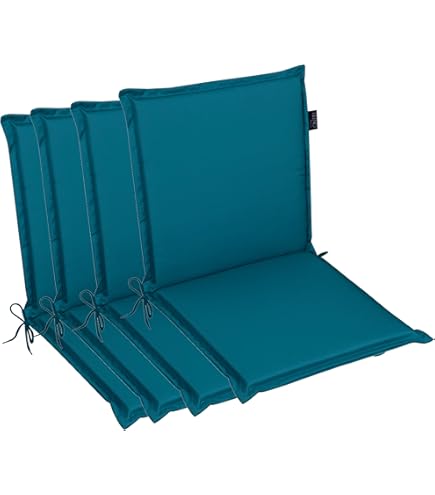 Albatros Tuinstoelkussen, set van 2 tuinstoelkussens, zitkussen, outdoor, antraciet, 99 x 45 cm, kussen met hoge rugleuning, uv-bestendig, waterafstotend, geschikt voor klapstoelen
