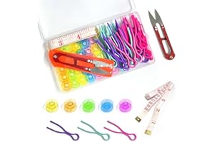 CQQNIU 36 pezzi di nastro per bobina per macchina da cucire (colore) e 30 pezzi di morsetti per bobina, set di bobine per macchina da cucire per la casa per macchine da cucire multiple