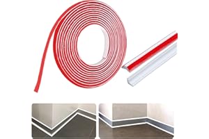 DUTIFUL Flexible Zierleiste Selbstklebend Deckenleisten TPE Dreieck Zierleiste Decken und Wandübergang 5M Sockelleisten Deckenkanten Weiß für Wandkanten Fliesenkanten (5M Lang, 12mm x 9mm)