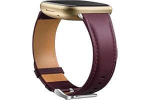 ‎DIRRELO Dirrelo Echtes Leder Armband Kompatibel mit Fitbit Versa 3 Armband/Versa 4 Armband/Sense Armband/Sense 2 Armband für Damen Herren, Lederband Ersatzband für Fitbit Versa 3 Armband/Fitbit Sense Armband