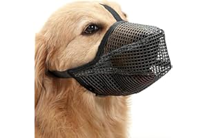 SUGHAW Muselière pour Chiens, Ajustable avec Sangles Velcro Masque Respirant pour Animaux de Compagnie, Museliere Anti AboieMent Anti-Morsure Muselière Panier pour Chiens pour Petits Et Moyens Chiens (XL)