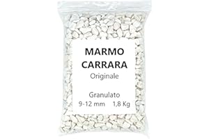 Luvit & Lumoè GRAVA BLANCA para Jardín | MÁRMOL DE CARRARA | 1,8 kg | Piedras decorativas plantas en maceta | Piedras bonsái | Guijarros para acuario | Macizos de flores de rocas | Decoraciones hogar