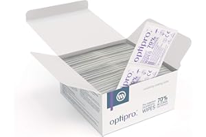 OPTIMUM MEDICAL Salviettine Sterilizzanti Monouso OptiPro | Salviette Disinfettanti Monouso Pre-Iniezione Con Alcol Isopropilico 70% | Salviettine Confezionate Individualmente, Facili da Aprire | 200 pezzi