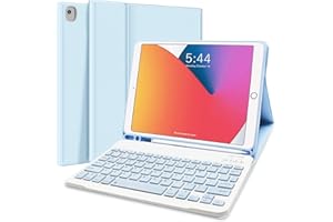 LACHESIS iPad Keyboard Case 10.2 inch, Compatible with iPad 2021 9th Generation/2020 8th Gen/2019 7th Gen/2019 Air 3/iPad Pro 10.5, Bluetooth Wireless Keyboard Case with Pencil Holder