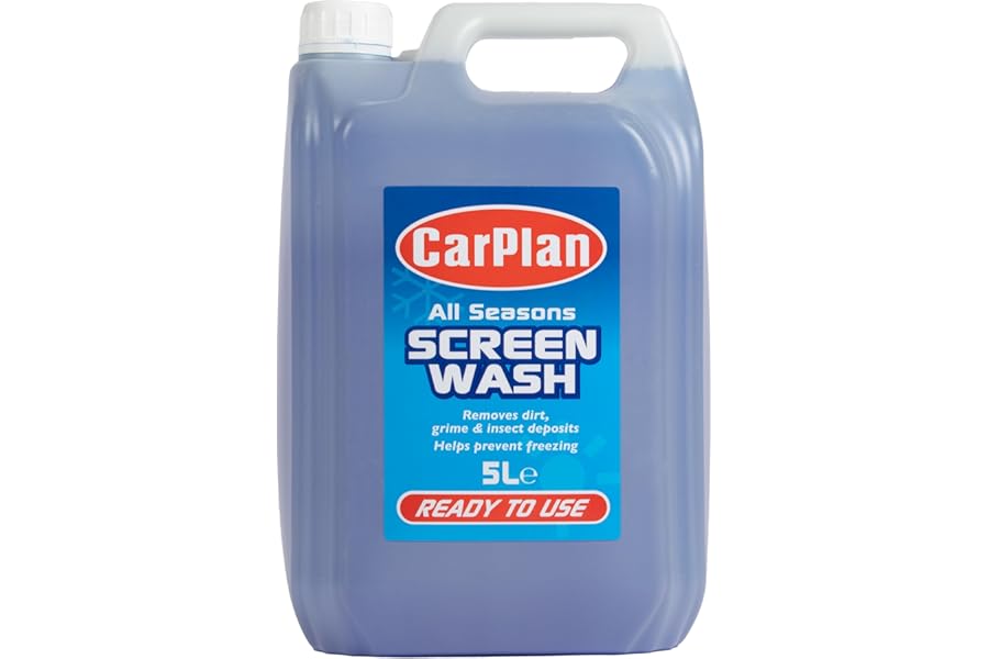 CarPlan All Seasons Ready Mixed Screen Wash, Removes Dirt, Grime, Prevents Freezing, 5 Litres