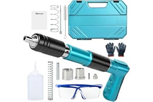 Uadme Cloueur Beton, Pistolet à Clous Manuel, 5 Vitesses Pistolets Pneumatique pour Acier et Béton, Pistolet à Ongles, avec Gants à Lunettes