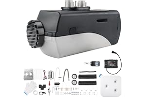 ShockFlo 12V 8KW Air Diesel Heater Portable Parking Heater Kit with Silencer Remote LCD Display, Diesel Heating Quiet for Car Trucks Boat Bus RV Trailer Motorhomes Yacht Caravan Touring Black Grey