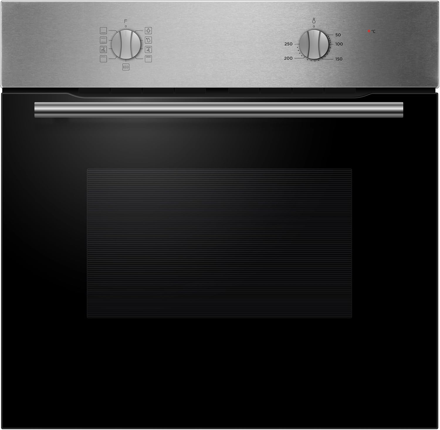 Cookology Built-in Electric Fan Oven in Stainless Steel - 65 Litre Capacity – Single Oven with Grill - Mechanical Controls - A Energy Rating – BOFA65SS