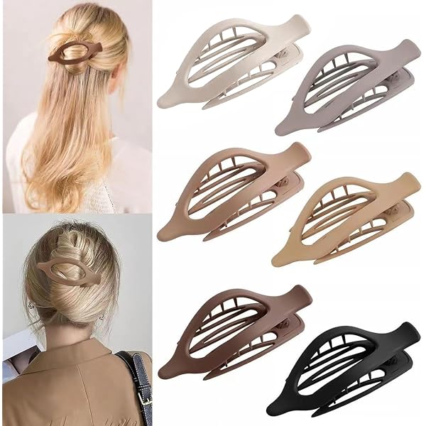 24 Haarspangen Set – 8 Große & 16 Kleine, Matte Krokodil-Klemmen, 8 Farben, Für Styling & Alltag