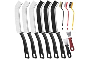 MHDUYEG 9 Pezzi Spazzola Pulizia Fessure, Spazzola per Pulizia Fessure Multifunzione, Spazzola per Pulire Doccia Bagno Spazzola per Pulizia Delle Fessure Con 2 Pale per Attrezzi