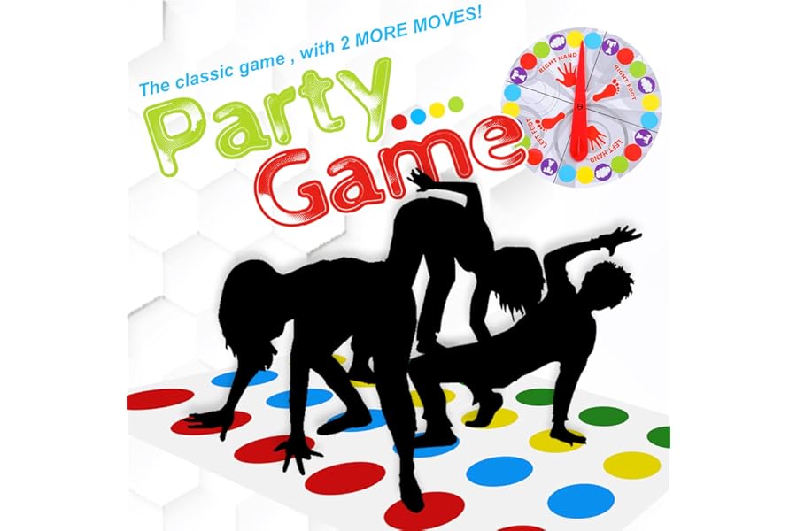 OSDUE Twisting Game, Balance Floor Play Mat, Floor Mat Game with Spinner, Funny Balance Games Pad, Team Games, Puzzle Recreation for Team, Family, Party, for 2 and More Players