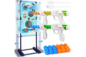 M&LD Moving Shooting Games for Kids with 2 Popper Guns 18 Foam Balls Indoor Outdoor Garden Stocking Fillers Kids Gift Ideal Shooting Toys for Boys Age 3 4 5 6 7 8 9 10+