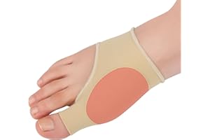 DYKOOK Bunion Relief Sleeve Gel Bunion Pads Big Toe Side Protector Socks,Non-Surgical Correction Sock with Gel Foot Care Cushion Toe Brace Pads for Corn,Calluses,Blister Preventing-Beige &S-1 pair