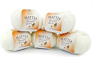 TRICOT CAFE' Tricot Cafè - Mattia - gomitolo Morbido Filato Pura Lana Merinos Extrafine Ideale per Neonati Lana per Uncinetto Made in Italy Lana per Ferri irrestringibile Bianco 1