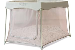 Tutti Bambini Parque Infantil Bebe - Corralito Bebe Plegable con Paredes de Malla, Puerta con Cremallera, Colchoneta de Suelo y Bolsa de Transporte - 135 x 135 x 75 cm - (Verde Hoja)