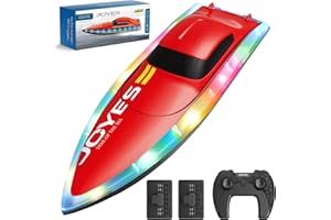 4DRC S7, barca radiocomandata con luce LED, RC barca 25+ KM/H, barche da regata 2,4-GHz, 2 batterie per 40 minuti di gioco, giocattolo regalo per bambini dai 8 anni in su per piscine e laghi
