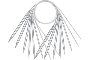 FULUSHOUXI 6 Pezzi Ferri da Maglia Circolari, Ferri Circolari Acciaio Inossidabile, Ferri da Maglia da Calza Circolari per Lavorare a Maglia Progetto Di Tessitura - 2.0mm/3.0mm/4.0mm/5.0mm/6.0mm/8.0mm