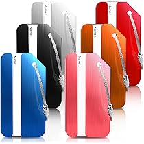 6 Targhette Per Valigia In Alluminio - Con Anelli In Acciaio, 6 Colori Diversi - Foto 9