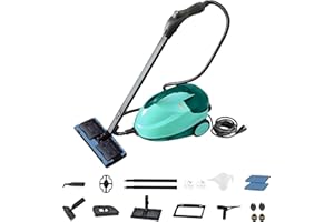 Comforday Multipurpose Steam Cleaner with 17 Piece Accessories, steamer for stain removing with 1.5L Tank and 9.8 FT Cord, Steamer for Cleaning Floors, Kitchen, Windows, Ovens, Cars, and more