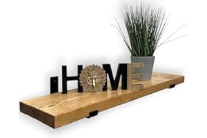 MKGT Rustic Wooden Shelf Handcrafted Wall-Mounted, Handmade Decorative Kitchen, Living Room Decor (Rustic Pine, 60 cm)