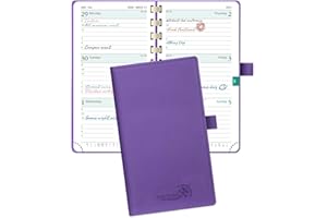 POPRUN Pocket Diary 2026 Week to View Slim (16.5x9 cm) Soft Cover Spiral Diary 26 Appointment Weekly Work Planner, Card Slot, 100GSM Paper (Purple)