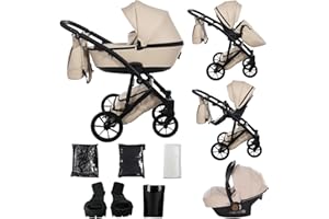 Junama Kinderwagen Space Eco 2in1 3in1 4in1 (02 - Beige, 3in1 mit Autositz)