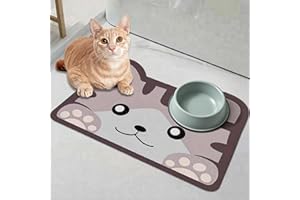 JanYoo 60 X 40cm Napfunterlage Hund Katzen Groß, Futternapf Unterlage rutschfeste Saugfähige Katzennapf Futtermatte Katze Hundenapf Matte Futterunterlage für Hunde und Katzen