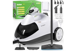 ‎ROLIPO Rolipo Dampfreiniger, Dampfdruck: 4 Bar, Leistung: 2000 W, Tank: Max 2 L, Nutzungsdauer: 40 Minuten, mit Bodenreinigungsset, Düsen und Rundbürste von Böden, Sofas, Polstermöbel und Autos