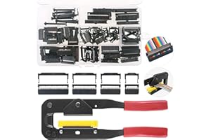Keadic 49 Pieces FC-10 16 20 26 Pin Female Header IDC Cable Connector 2.54mm Pitch with IDC Crimp Tool, for Flat Ribbon Cable and IDC Connectors