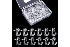 Molain 50 Pcs Push Pin Hooks - Plastic Headed Tacks for Wall Hanging, Bulletin Board, Cork Board, Map, Photos, Calendar - Home Office School Supplies