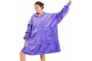 REDESS Felpa con cappuccio Blanket, coperta indossabile Sherpa oversize con maniche e tasca gigante, accogliente felpa con cappuccio per adulti bambini