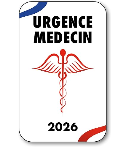 Autocollant Caducée 2026 Pour Pare-brise Intérieur - Dimension 12x7.5 Cm - Vitrophanie - Fabrication Française - 12