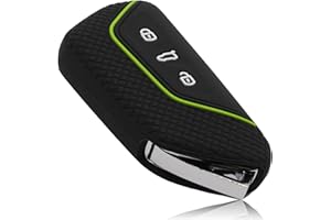 ‎FOAMO FOAMO Autoschlüssel Hülle Kompatibel mit VW, SEAT, SKODA, CUPRA - Silikon Schlüsselhülle - Schutz für Autoschlüssel in Schwarz-Apfel-Grün