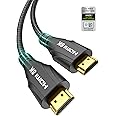 Cratree HDMI 2.1 Cable 1M Certified,8K Ultra High Speed HDMI Cable 4K 120hz 8K 60hz 10K 48Gbps,HDCP 2.3 Dolby Atmos Vision eARC Compatible with HDTV PS5 Xbox Blu-ray Gaming Monitor Laptop PC