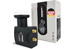 PREMIUM X PremiumX Deluxe Twin LNB - Convertidor de señal para 2 usuarios con recepción satelital Digital en HD, UHD y 4K. Soporta DVB-S2 y oscilador de Referencia PLL para el máximo Rendimiento