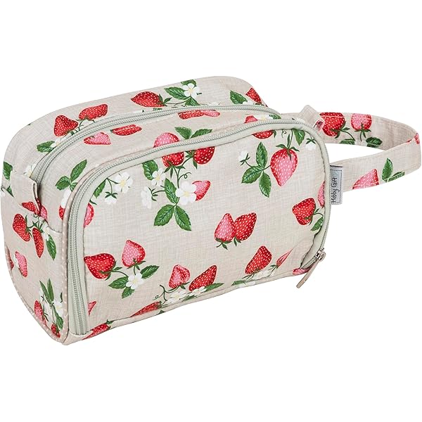 Hobby Gift Project Case - Sewing and Knitting Storage Bag for Lessons and Travel, 3 Plastic Inserts for Accessories and Organization - 100% Cotton 34