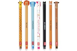 ENOLE Legami Erasable Pens Bundle - Set of 7 Legami Erasable Gel Pens, Rub Out Cute Kawaii Pens (Mignon)
