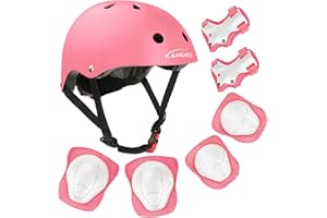 KAMUGO Enfants Casque de vélo pour Les âges 2-8 garçons avec Filles équipement de Protection de Sport Genou coude Poignets pour Skateboard vélo Scooter Patins Ligne