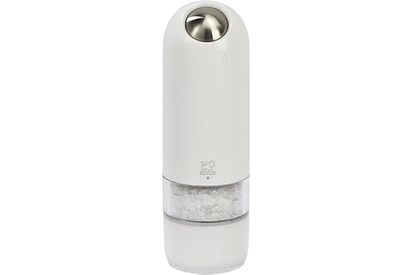 Peugeot Alaska Moulin à sel électrique avec éclairage, Couleur : Blanc, Taille : 17 cm, Matière : ABS, 27674