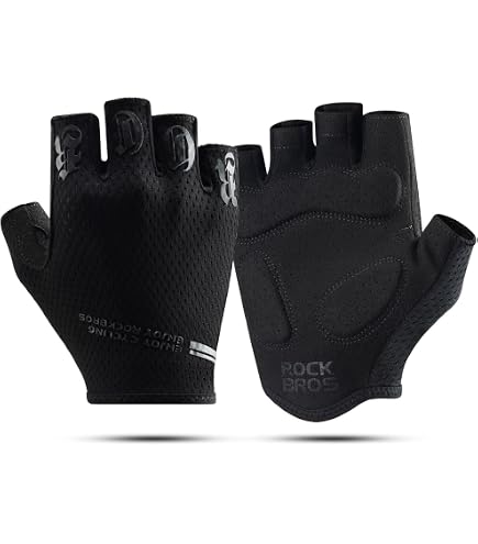 Gants Vélo Demi-doigts Avec Gel - Antidérapants, Respirants, Absorbent Les Chocs - Homme/Femme - 3