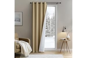 ‎MIULEE MIULEE Thermovorhang Kälteschutz mit Gestepptem Futter, Taupe Doppellagige Thermo Vorhang Gegen Kälte Haustür Tür Innen Winter Kälteschutzvorhang, Blickdicht Türvorhang Kälteschutz Wärmevorhang