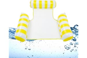 CERIOLL Hamaca De Agua,4-En-1 Tumbona Hinchable,Colchón Hinchable para Piscina,Colchoneta Flotante Plegable,Silla De Agua con Respaldo Y Reposabrazos,Juguetes para La Piscina Verano Playa Mar Y Bomba De Aire