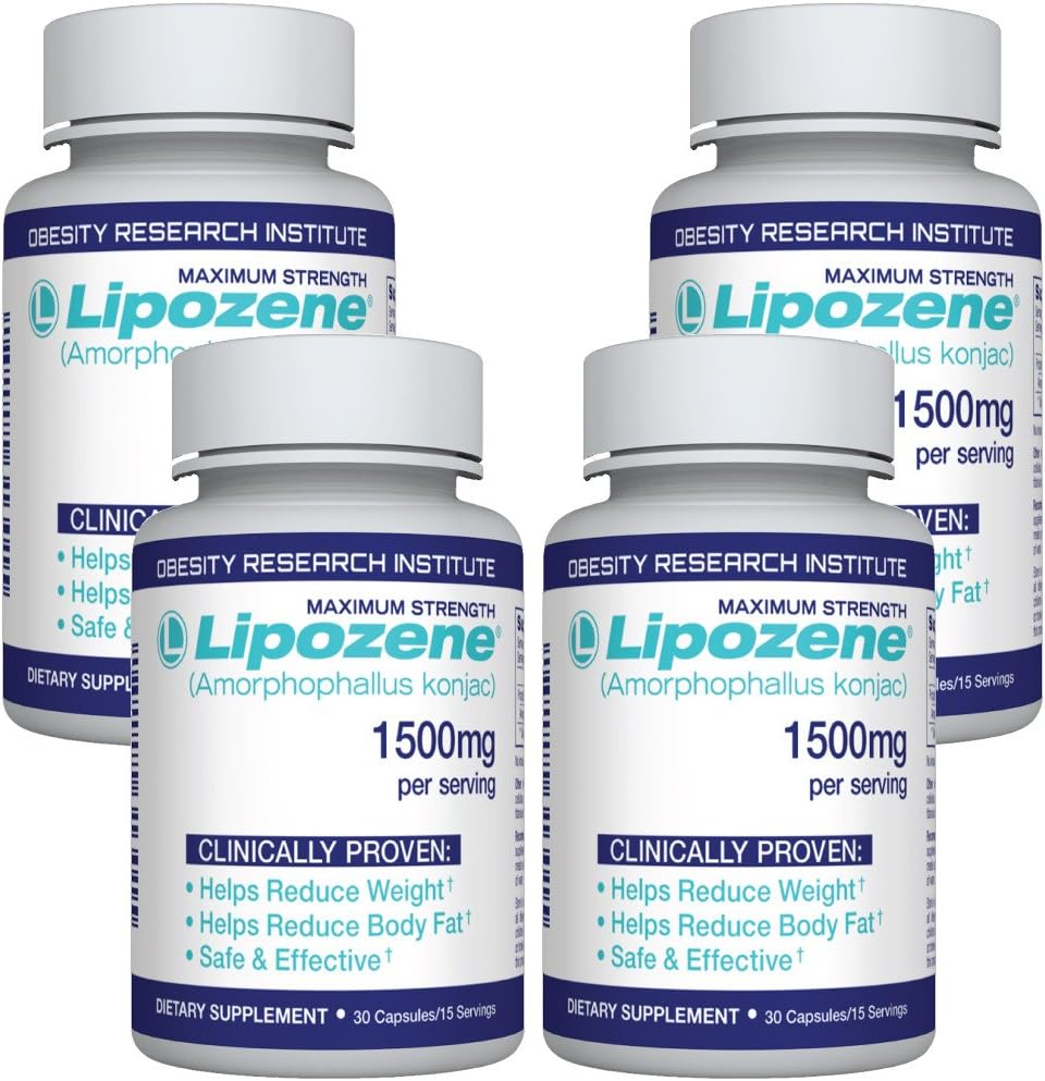 Lipozene Maximum Strength Dietary Supplement Fat Burner 4 Bottles 120 Capsules