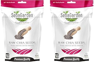 Seba Garden Premium Nutrient-Dense - Raw Black Chia Seeds with 5g Protein & 10g Fiber for Salads, Yogurt & Smoothies, Non-GMO, Vegan, Gluten-Free, Keto & Paleo (2 kg)