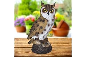 MARJORAMY Simpatica Statua di Gufo Statuette di Gufo Decorazione da Giardino Scultura Ornamento Regali per Gli Amanti dei Gufi Piccoli Oggetti Decorativi in Resina figure di animali per giardino esterno