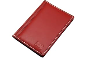 MYLEDERSHOP Elegante Tarjetero para Tarjeta de crédito y Tarjeta de Visita diseños (Diseño 1 / Rojo)