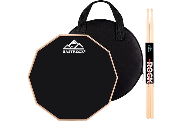 EASTROCK Drum Pad d'entraînement 11 pouces, Silicone Pad Batterie avec Baguettes, Pratique pour Débutants et Mélomanes, Pad d'entraînement à double face avec sac (Noir)